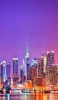 📱紫のグラデーション 夜 明るい高層ビル Redmi Note 9T 壁紙・待ち受け