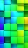 📱光輝く青と緑のグラデーションカラーのキューブ Find X Android 壁紙・待ち受け