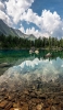 📱Shallow lakes, conifers, mountains and blue sky ROG Phone 3 Android 壁紙・待ち受け