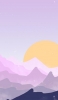 📱薄い紫 星と山 月の美しいイラスト iPhone 13 mini 壁紙・待ち受け