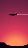 📱Red gradient sky mountain airplane silhouette RedMagic 5 Android 壁紙・待ち受け