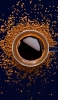 📱飛び散るコーヒー豆とコーヒー Google Pixel 4a Android 壁紙・待ち受け
