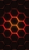 📱Black hexagon that glows orange RedMagic 5 Android 壁紙・待ち受け