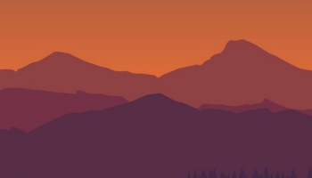 📱Orange gradient sky, mountains, lakes and waterfowl ROG Phone 3 Android 壁紙・待ち受け