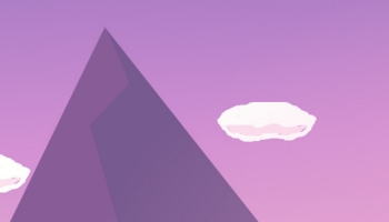 📱簡略化されたピラミッドと砂漠と星空のイラスト iPhone 13 mini 壁紙・待ち受け