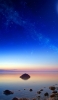 📱青い銀河と海の浅瀬 iPhone X 壁紙・待ち受け