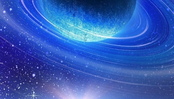 📱青の惑星と紫の惑星 iPhone X 壁紙・待ち受け