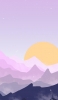 📱淡い星空と山と太陽のイラスト iPhone XS 壁紙・待ち受け