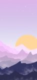 📱山と太陽のイラスト iPhone 11 Pro 壁紙・待ち受け