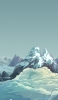📱雪山と雲と空のイラスト iPhone X 壁紙・待ち受け