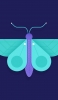 📱水色・紫の蝶のイラスト iPhone X 壁紙・待ち受け