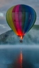 📱海 空飛ぶカラフルな気球 iPhone X 壁紙・待ち受け