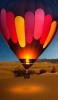 📱夜の砂漠を飛ぶ気球 iPhone XS 壁紙・待ち受け