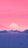 📱パステル・ピンクの夕日とグリッド状の土地 iPhone XS 壁紙・待ち受け