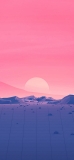 📱パステル・ピンクの夕日とグリッド状の土地 iPhone XS 壁紙・待ち受け