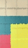 📱茶色・緑・黄・ピンクのタイル iPhone X 壁紙・待ち受け