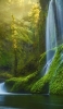 📱森にある滝と川 iPhone 13 Pro 壁紙・待ち受け