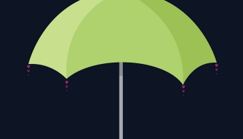 📱ハートの雨 緑の傘 iPhone 12 Pro 壁紙・待ち受け
