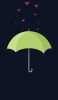 📱ハートの雨 緑の傘 iPhone 13 Pro 壁紙・待ち受け