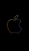 📱虹色のアップルのロゴマーク iPhone 12 壁紙・待ち受け