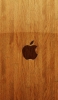 📱クリーンな木の板 アップルのロゴ iPhone XS Max 壁紙・待ち受け