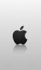 📱白い背景のグラデーションと黒いアップルのロゴ iPhone XS Max 壁紙・待ち受け