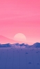 📱綺麗なピンクの空とグリッド状の大地 iPhone 13 Pro Max 壁紙・待ち受け