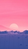 📱綺麗なピンクの空とグリッド状の大地 iPhone 12 Pro Max 壁紙・待ち受け
