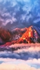 📱マグマ湧き出る火山のイラスト iPhone 13 Pro Max 壁紙・待ち受け