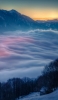 📱雪山の斜面から見る雲海 iPhone 11 Pro Max 壁紙・待ち受け