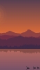 📱白鳥 湖 オレンジのグラデーション イラスト iPhone 13 Pro Max 壁紙・待ち受け