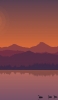 📱白鳥 湖 オレンジのグラデーション イラスト iPhone 12 Pro Max 壁紙・待ち受け