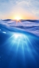 📱綺麗な青い海 オレンジの太陽 iPhone XS Max 壁紙・待ち受け