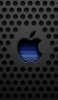 📱黒いメタル 青のアップルのロゴ iPhone 11 Pro Max 壁紙・待ち受け