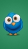 📱緑の背景 青いTwitter風の鳥 iPhone 13 Pro Max 壁紙・待ち受け