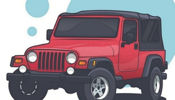 📱赤いジープ 車 4WD Google Pixel 6 壁紙・待ち受け