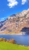 📱青空と荒涼とした山と湖 iPhone 5 壁紙・待ち受け