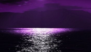 📱紫の月 海 iPhone 5 壁紙・待ち受け