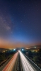 📱綺麗な星空と夜の高速道路 iPhone 5 壁紙・待ち受け