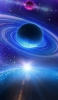 📱銀河と青・紫の惑星 iPhone SE (第1世代) 壁紙・待ち受け