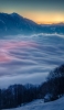 📱山腹から見える雲海 iPhone 5 壁紙・待ち受け