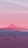 📱ピンクの空 ピンクのポリゴンの山 iPhone 5 壁紙・待ち受け