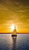 📱金色の空と航行するヨット iPhone 5 壁紙・待ち受け