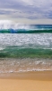 📱浜辺 緑の海と荒波 iPhone 6 壁紙・待ち受け