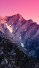 📱雪残る高い山 ピンクの空 iPhone 7 壁紙・待ち受け
