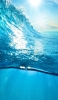 📱綺麗な水色の波 太陽 iPhone 6 壁紙・待ち受け