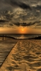📱夕日と海と砂浜 iPhone 6 壁紙・待ち受け