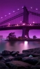 📱紫の風景 大きな橋と海 iPhone 6s 壁紙・待ち受け