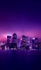📱綺麗な高層ビル群の都会 紫 iPhone SE (第3世代) 壁紙・待ち受け