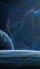 📱大小の青い惑星と宇宙 iPhone SE (第3世代) 壁紙・待ち受け